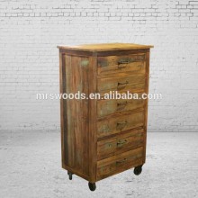 reclaimed wood drawer chest