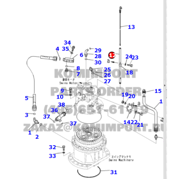 Bahagian Penggali PC200-8 Filler 20Y-26-31421