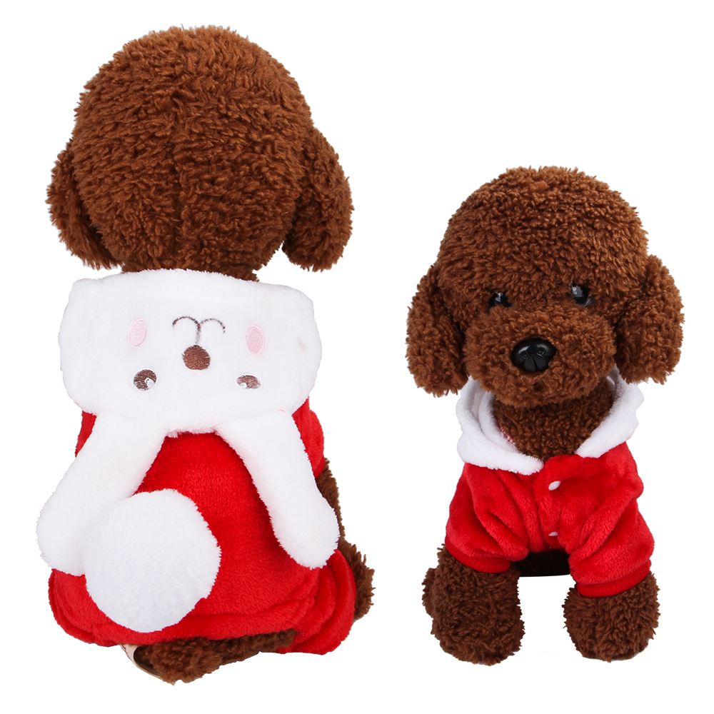 stock wholesale fashion warm cotton fleece Pet jumpsuit cartoon dog winter coat