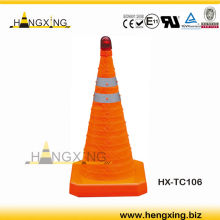 Cone: TC106 55cm LED Retractable folding traffic cone