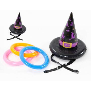 Juego inflable del lanzamiento del anillo del sombrero de la bruja del PVC de Halloween