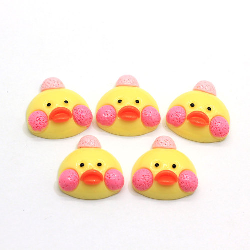 Très très belle tête de canard jaune Cabochons Flatback Tête d&#39;animal Slime Charms Flatback Hair Bow Center Craft Embellish