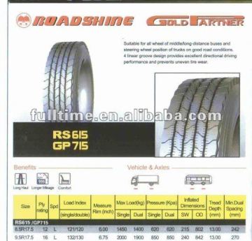 roadshine truck tire 9.5R17.5