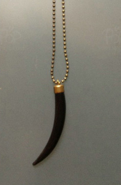 Long black chilli pendant necklace with ball chains