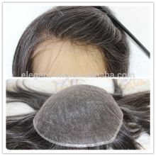 Elegant-wig lace poly base toupee, blond human men toupee natural hairline