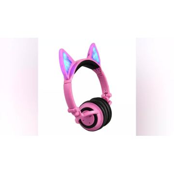 Auriculares de oreja de gato coloridos al por mayor con luz LED