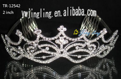 Wedding Tiara Crown With Combs Both Sides