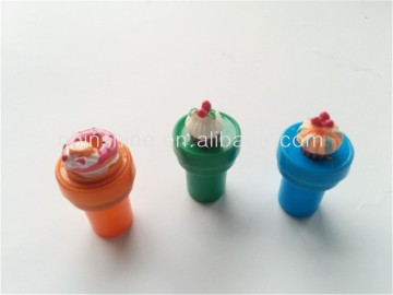 Round selfink stamp with sweet baker resin topper , round plastic stamp