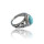 Bague en zircon synthétique synthétique-turquoise pour femme