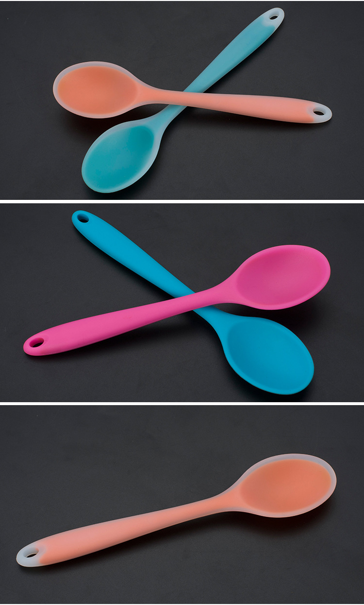 Heat Resistant Food Mixing Serving Kitchen Silicone Spoon