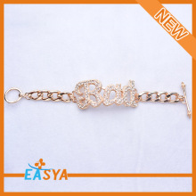 Rhinestone Slide Bracelet Letters Charm Bracelet Wholesale