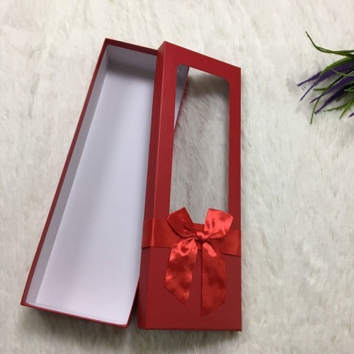 Gift Box Flowers Decor with Window Wedding Packaging