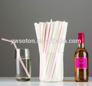 individual paper wrapped drinking straw Neon color paper packing plastic straw