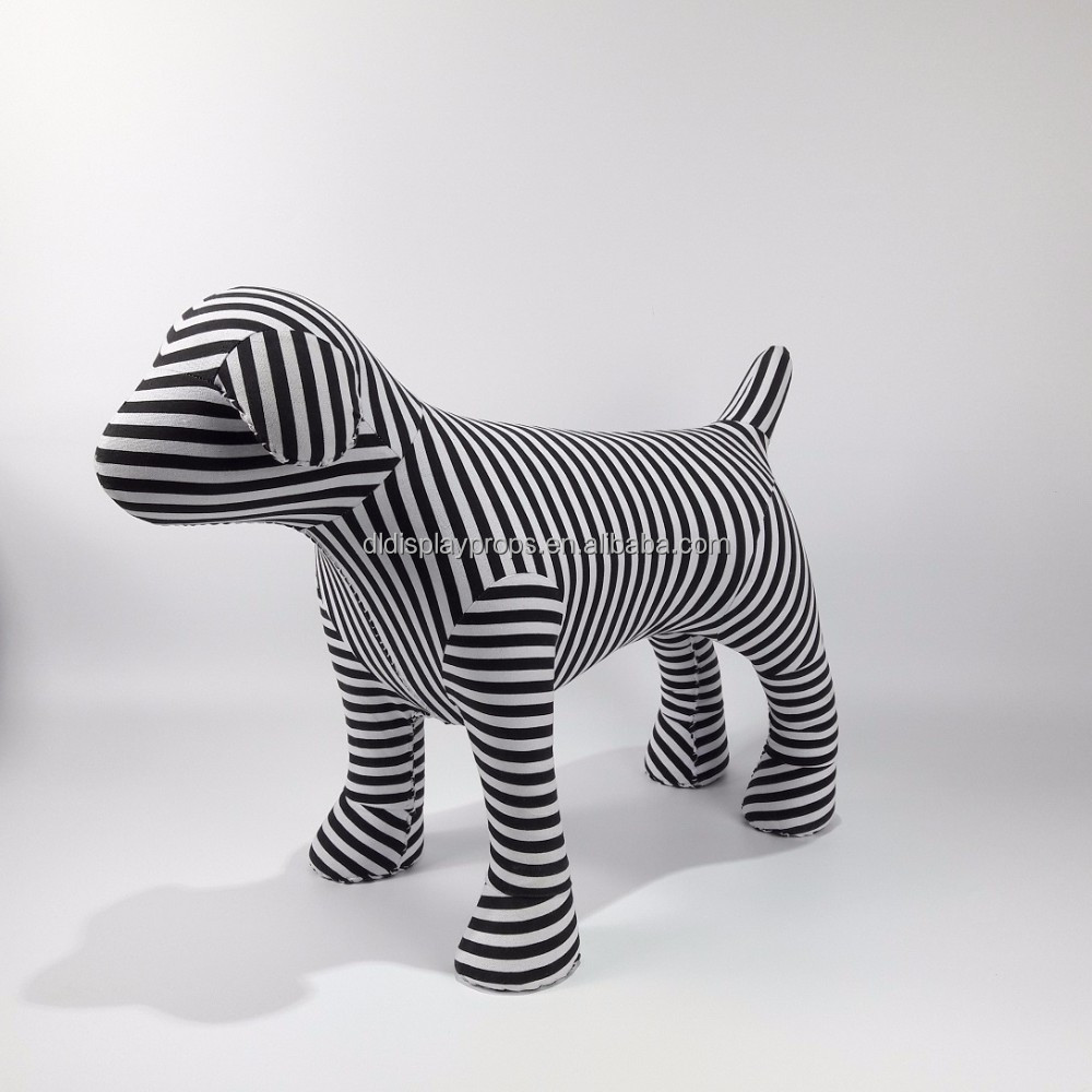 Cute fabric black & white color dog model window display props for Clothing store dog mannequin