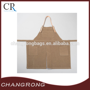 heavy cotton canvas apron with leather straps work apron