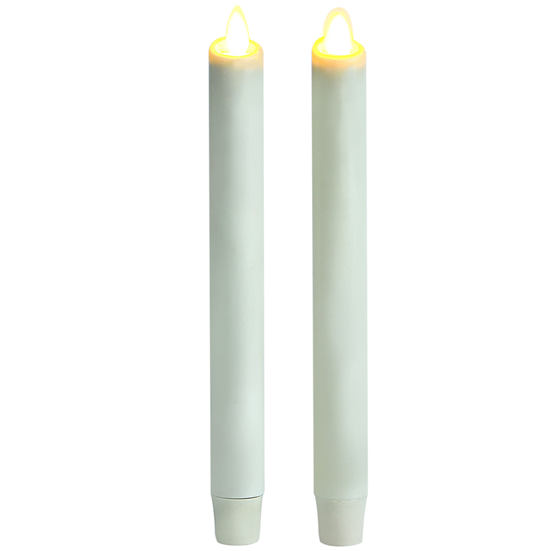 Yellow Light Plastic Flameless Taper Candles For Party