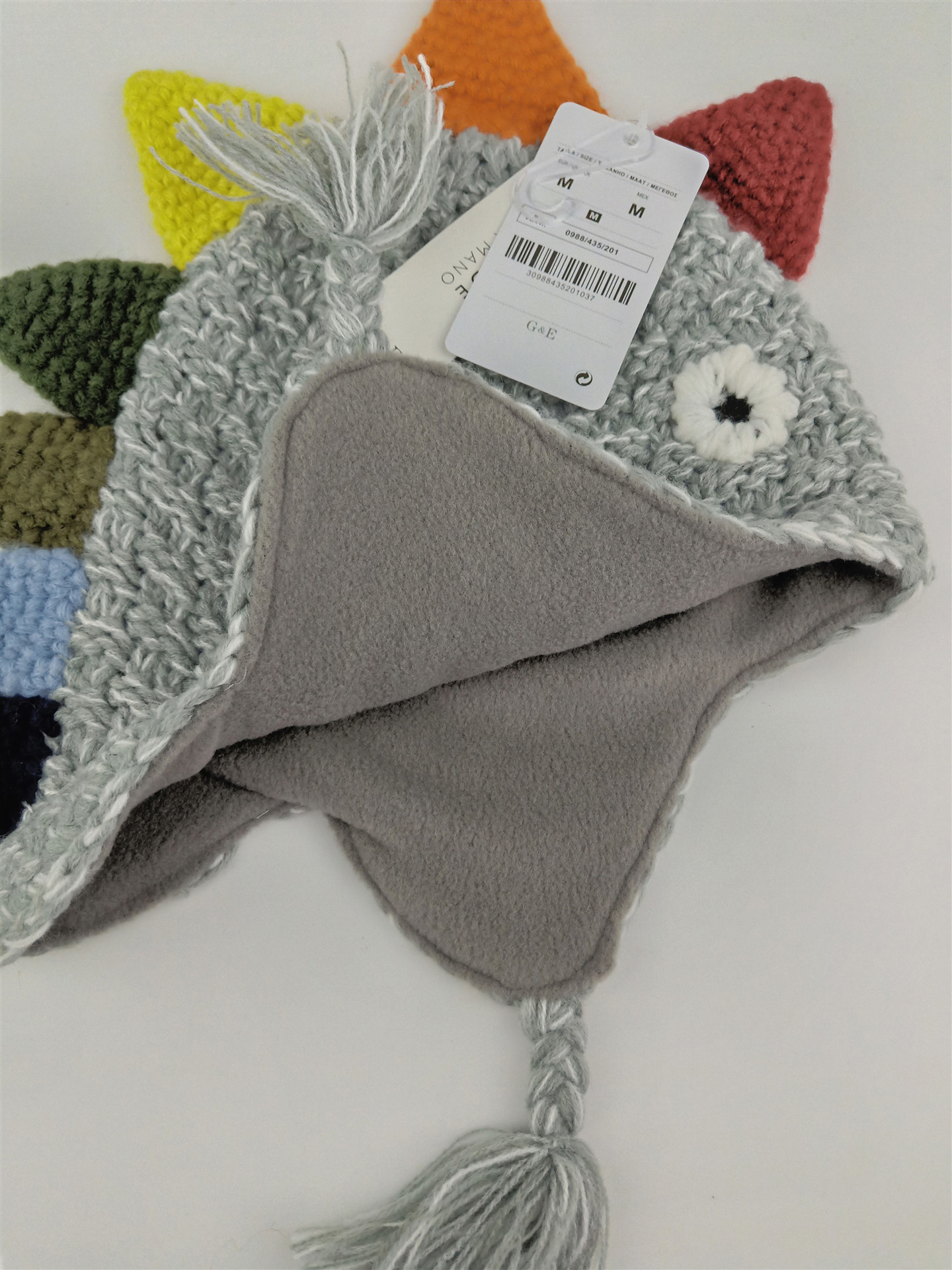Double cute dinosaur baby knit wool hat (12)