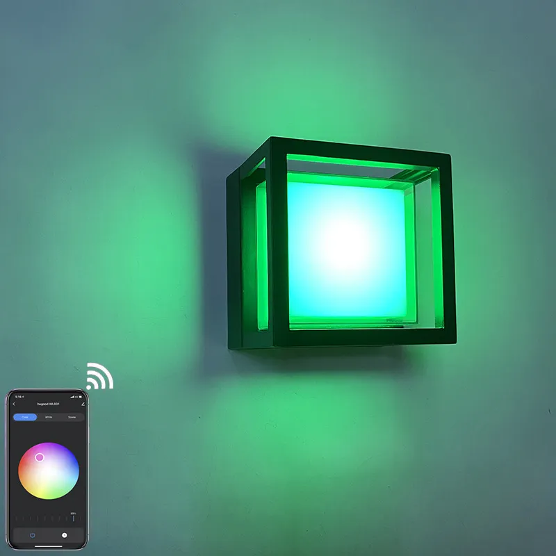 Smart Waterproof LED Wall Light with Tuya APP Control for Outdoor Use