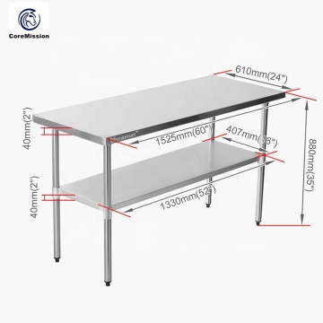 Backsplash를 가진 스테인리스 부엌 작업대