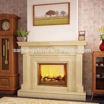 decorative natural beige marble fireplace surround,marble stone fireplace