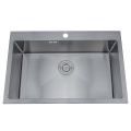 Wastafel Dapur Stainless Steel Buatan Tangan Topmount