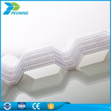 twin wall Translucent plastic corrugated polycarbonate roofing sheet