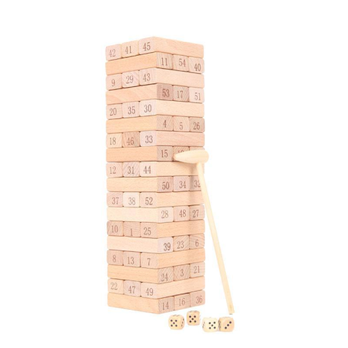 Brinquedo educacional de blocos de empilhamento de torre de madeira
