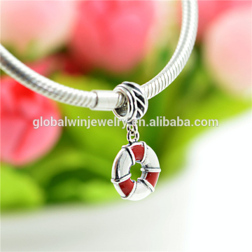 New Arrival Enamel Life Buoy 925 Silver Charms Sports Charms Bracelet S429