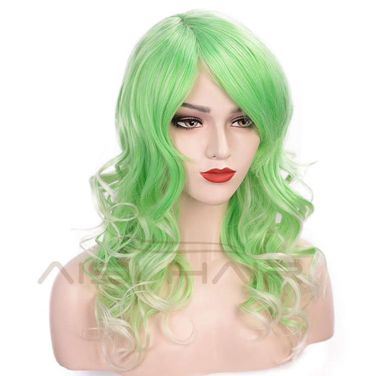 Aisi Hair High Temperature Fiber Synthetic Wigs For Black White Women Glueless Long Wavy Hair Cosplay Wigs