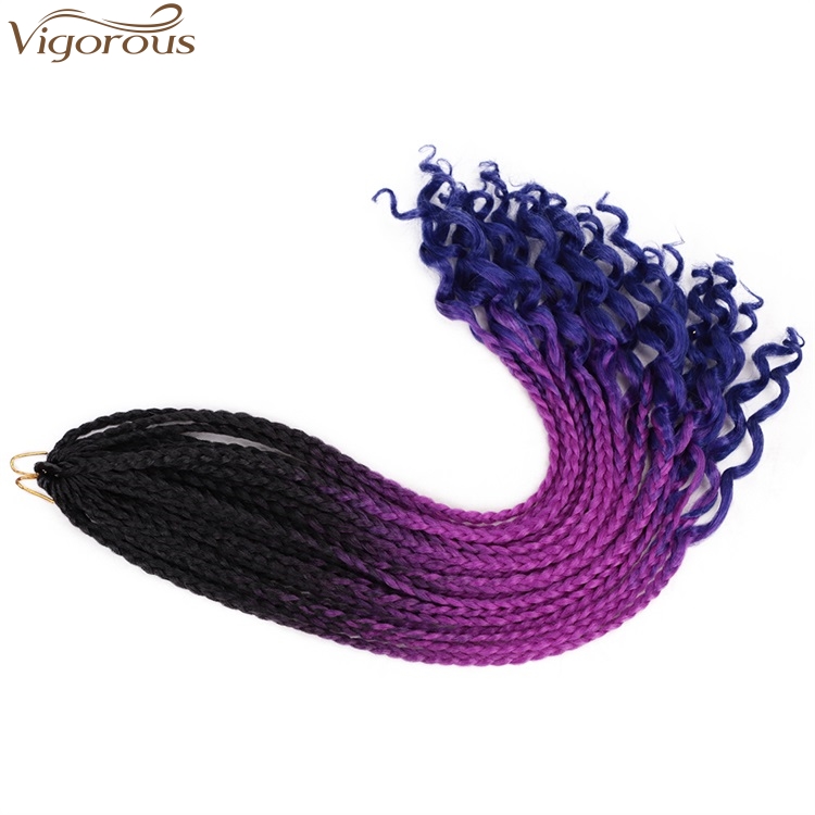 Vigorous 24 Inches11Color Ombre Braiding Hair Faux Locs Crochet Braids Soft Natural Soft Synthetic Hair Extension Goddess Locks