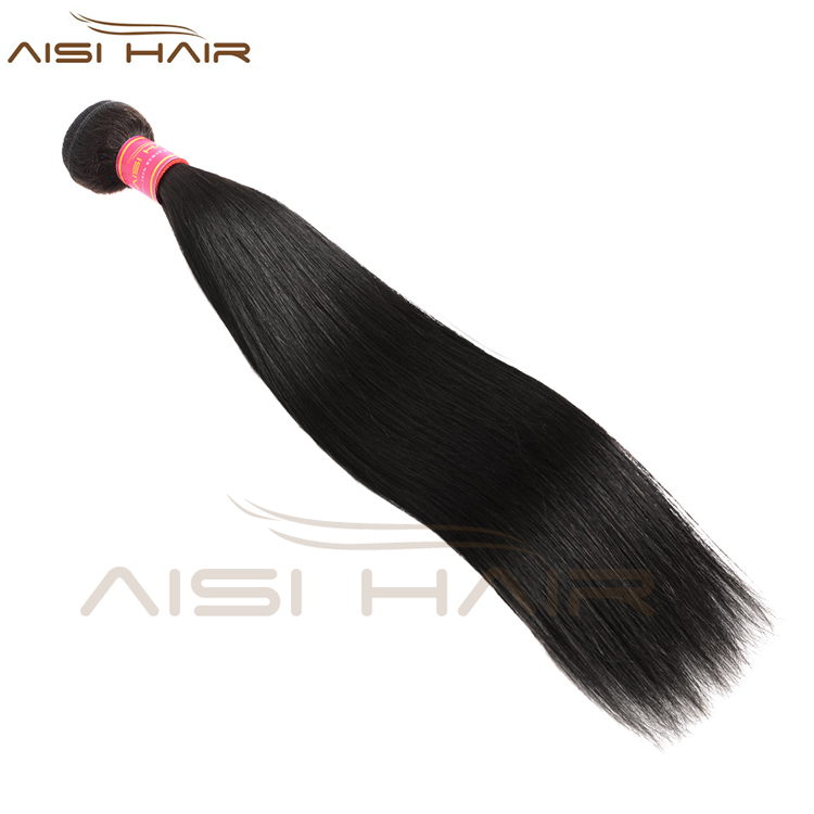 Aisi Hair Top Quality Black Silky Straight Wave Human Hair Brazilian Human Hair Bundles Extension For Black White Women