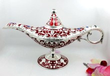 Shinny Gifts Big Size Metal Enamel Aladdin Genie Lamp