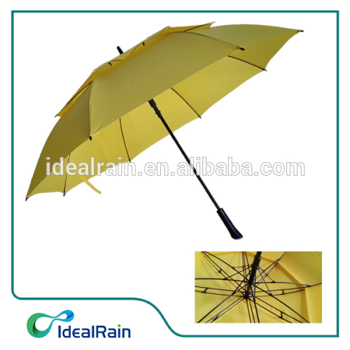 30 inches Yellow Fiberglass Windproof Golf Umbrella