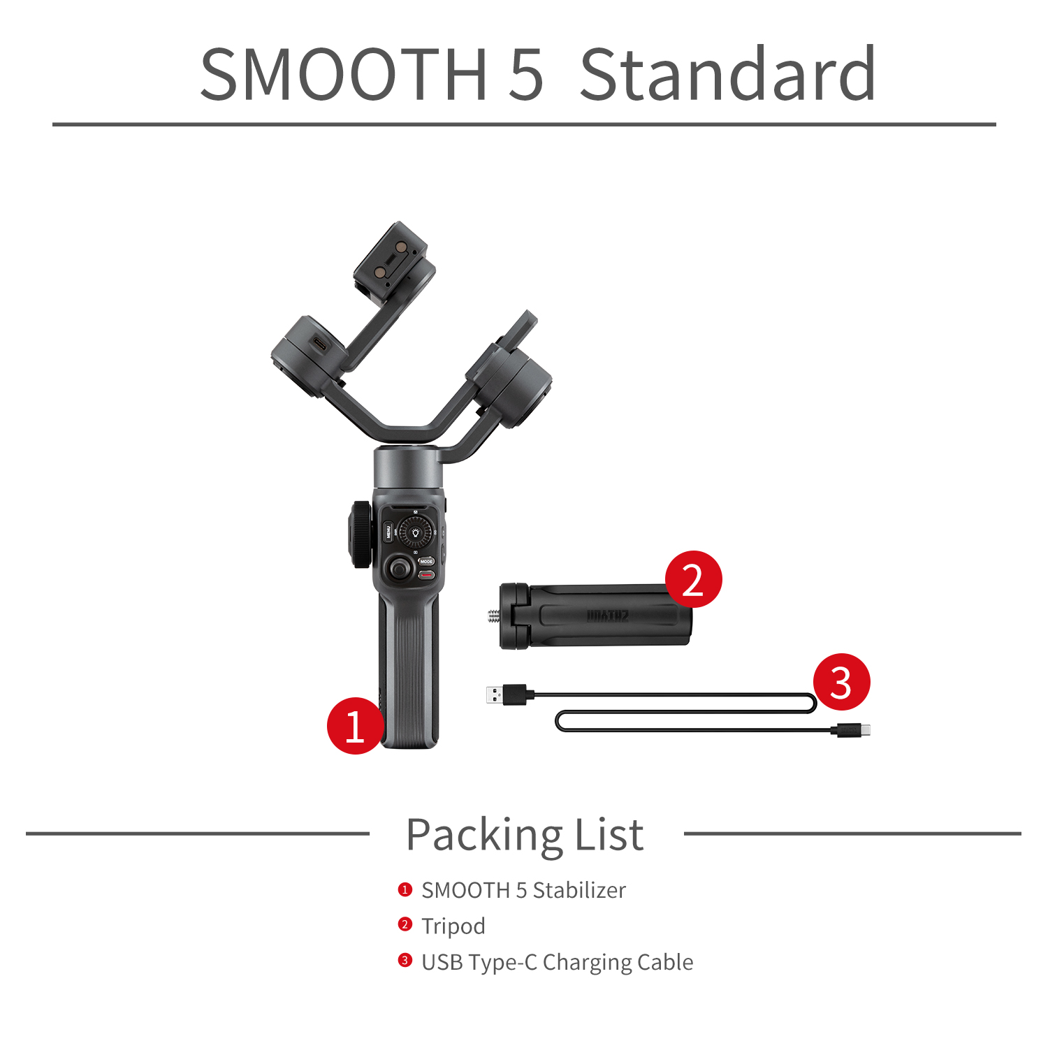 ZHIYUN Smooth 5 Gimbal Phone Handheld Stabilizer 3-Axis Smartphone Gimbals for iPhone 13 PRO/Samsung/Huawei/Xiaomi