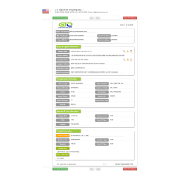 EE.UU. Importación de datos B / L para muebles LED