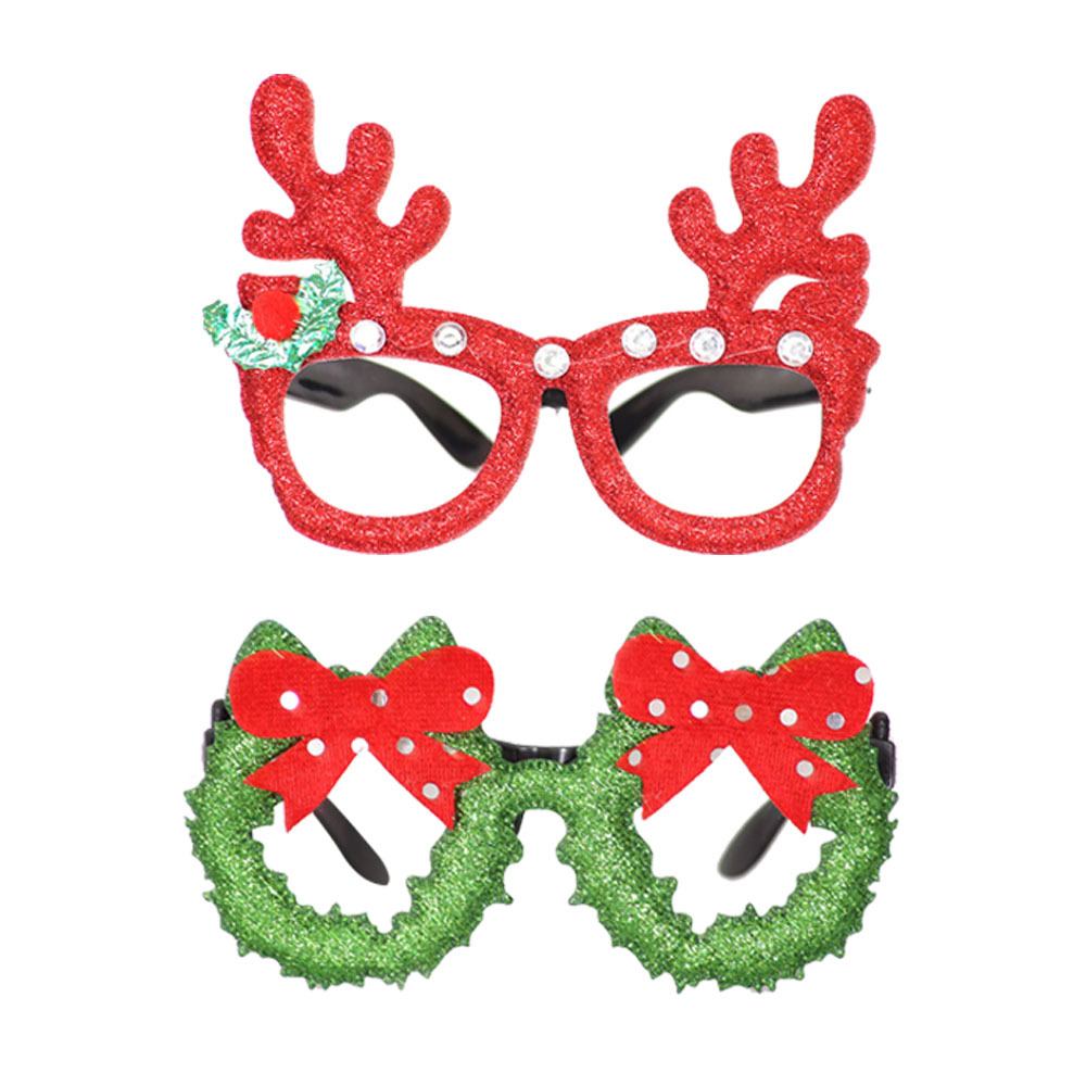 Novelty Christmas Party Gift Decoration Glitter Christmas Plastic Party Glasses For Kids