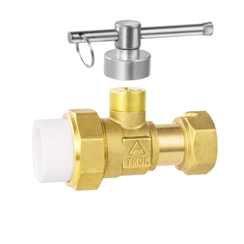 TMOK Magnetic lock brass water meter valve