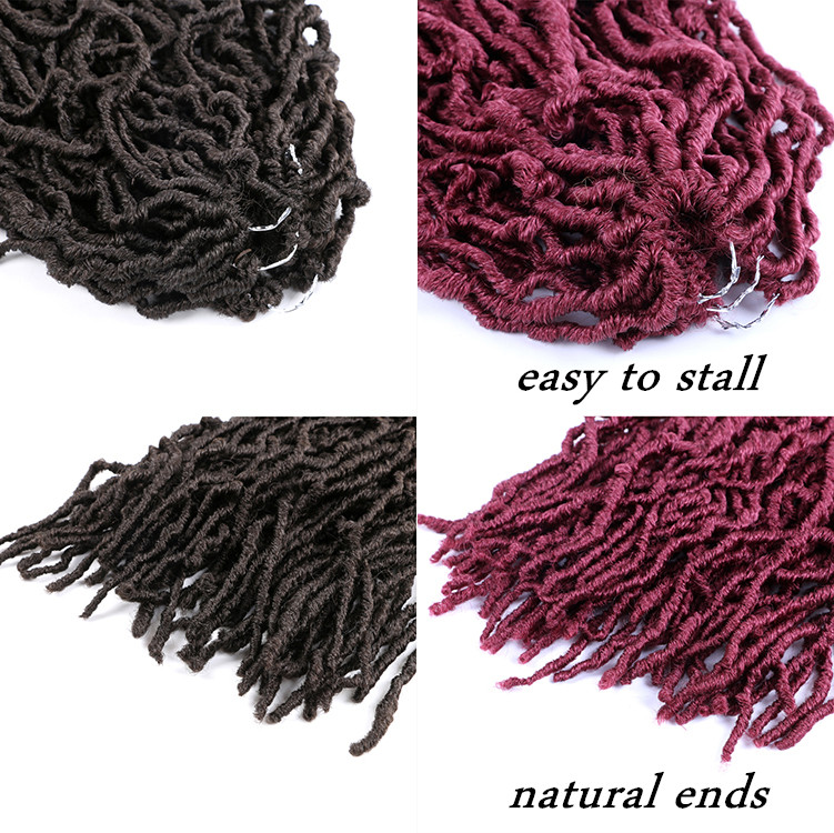 High Quality New  Locs Crochet Braids Hair Goddess Locs Synthetic Braiding Hair Faux Locs Hair Bulk for Women