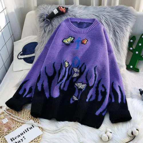 Sweater Knit Butterfly Fashion Rakkmu tal-Moda Nisa