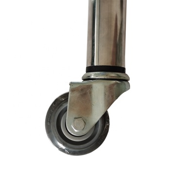 Nylon PU Caster Threaded Stem Fixed Wheel Stainless Steel Directional Caster for Shelves and Tables