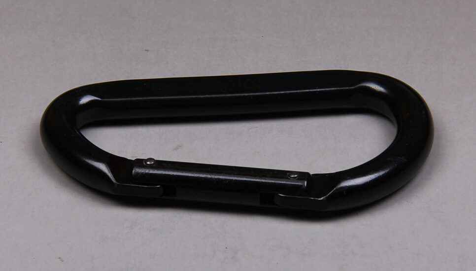 D shape Black Steel Safety Carabiner/Karabiner