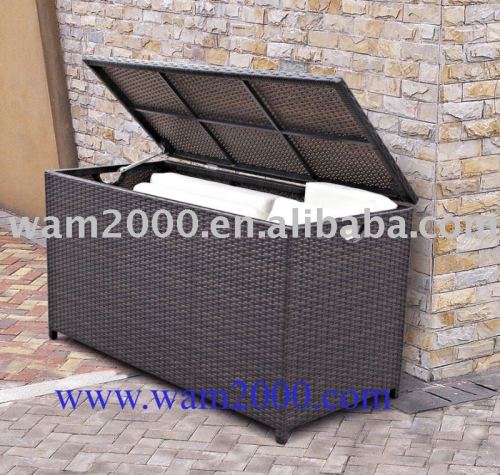 pe rattan storage box for cushions of outdoor furniture