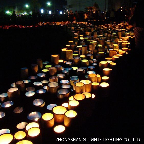 Night Yard Landscape إضاءة LED من الخيزران