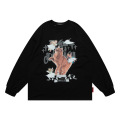 Çift Retro Angel Alfabe Baskı Sweatshirt