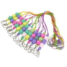 Colorful Silicone Beaded Lanyard with Badge Holder: The Perfect Teacher Necklace Accessory