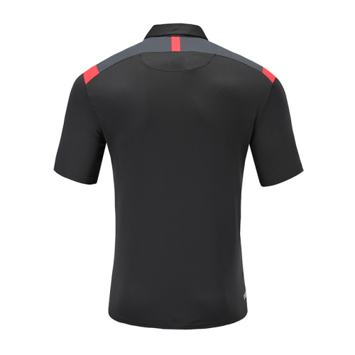 Mens Dry Fit Soccer Wear Polo Camisa Negra