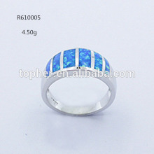 Hot sale blue opal 925 silver ring