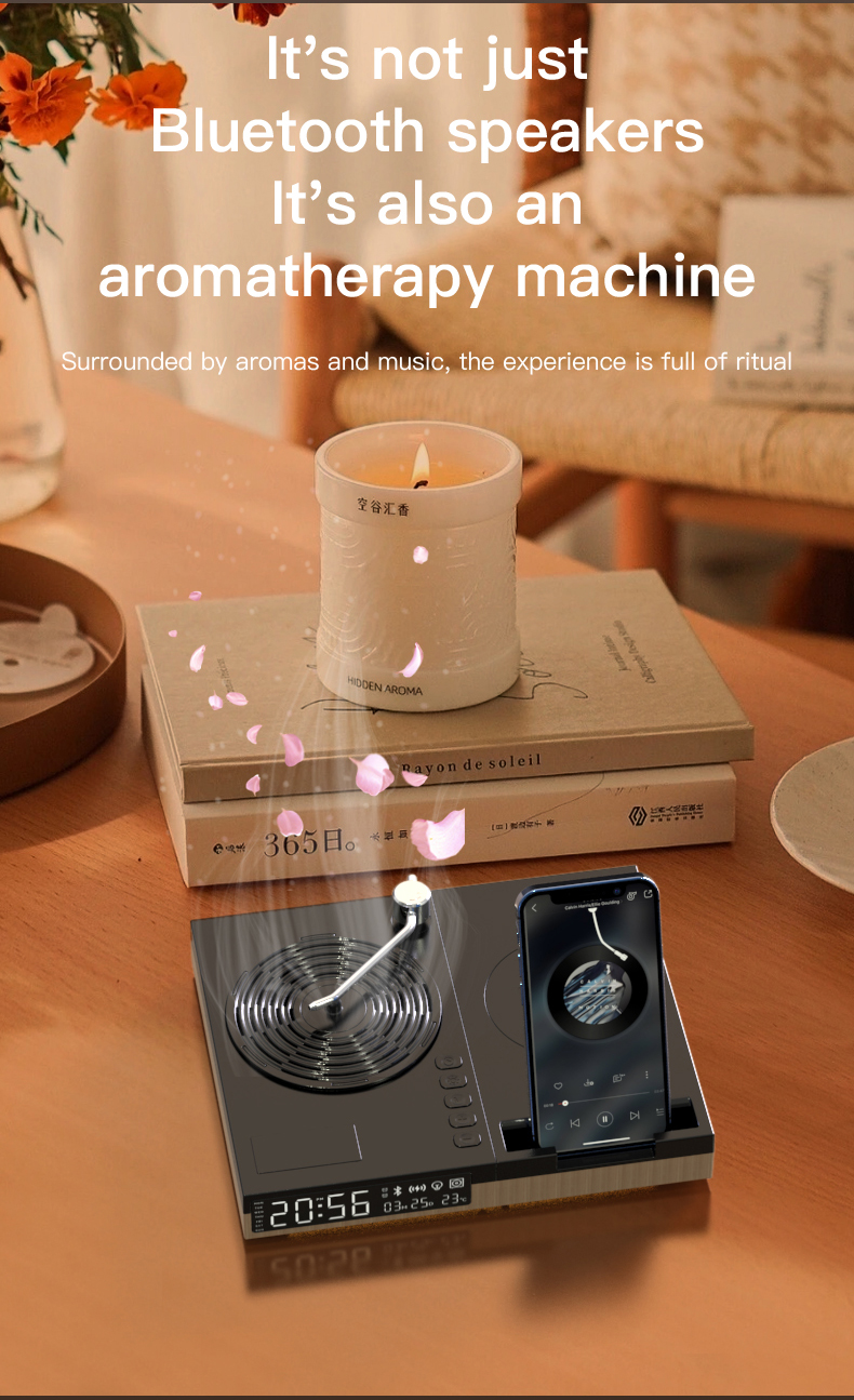 Retro classic phonograph player music digital display home portable multi-function Bluetooth speaker wireless charging