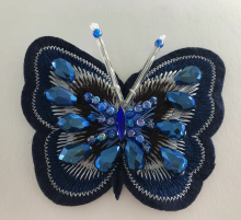 Butterfly Embroidery Handmade Beaded Applique Patch