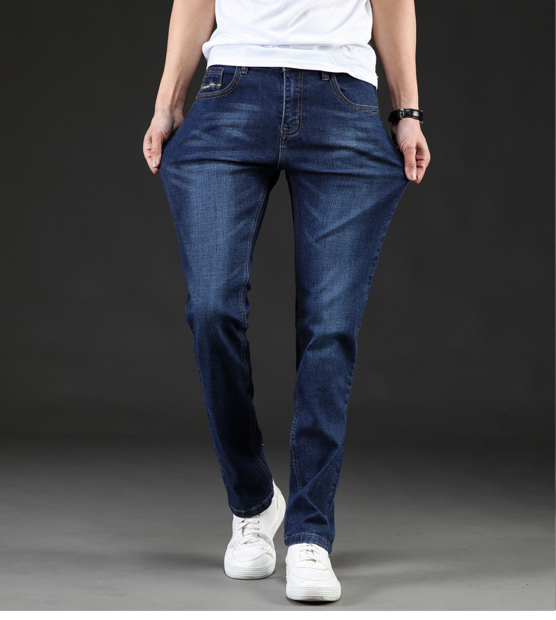 wholesale good price High quality black and blue men european straight trousers brands classic jeans